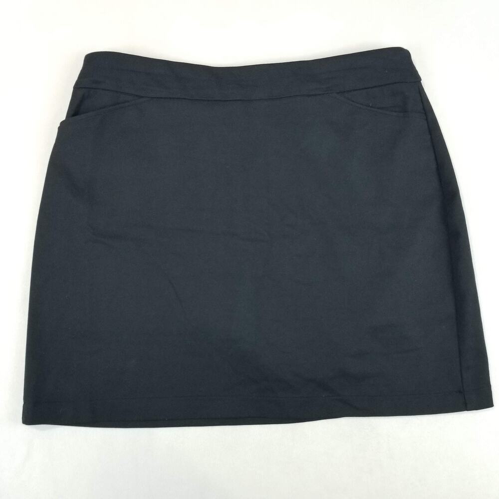 Croft & Barrow Skort Womens 16 Black Effortless Stretch Pull On Pockets Casual